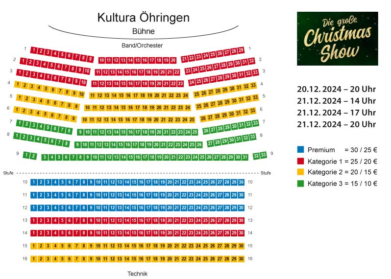 Saalplan Christmas Show